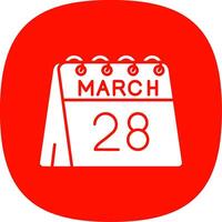 28e van maart glyph kromme icoon vector
