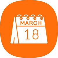 18e van maart glyph kromme icoon vector