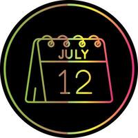 12e van juli lijn helling ten gevolge kleur icoon vector
