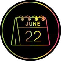 22e van juni lijn helling ten gevolge kleur icoon vector