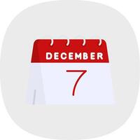 7e van december vlak kromme icoon vector