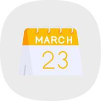 23e van maart vlak kromme icoon vector