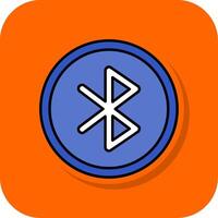 Bluetooth gevulde oranje achtergrond icoon vector