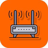 router gevulde oranje achtergrond icoon vector