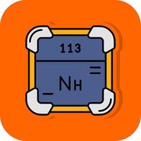 nihonium gevulde oranje achtergrond icoon vector