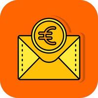 euro gevulde oranje achtergrond icoon vector