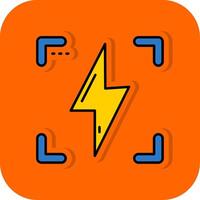 flash gevulde oranje achtergrond icoon vector