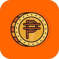 Filipijns gevulde oranje achtergrond icoon vector