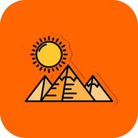 piramides gevulde oranje achtergrond icoon vector