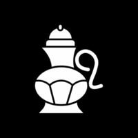 thee pot glyph omgekeerd icoon vector