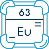 europium lijn blauw twee kleur icoon vector