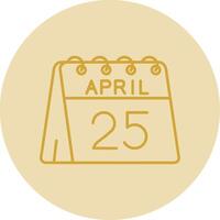25e van april lijn geel cirkel icoon vector