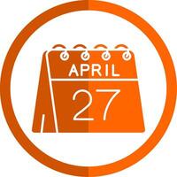 27e van april glyph oranje cirkel icoon vector