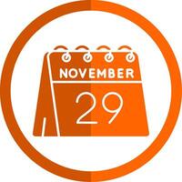 29e van november glyph oranje cirkel icoon vector