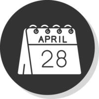 28e van april glyph grijs cirkel icoon vector