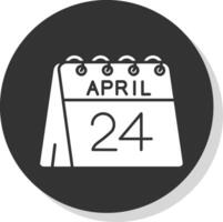 24e van april glyph grijs cirkel icoon vector