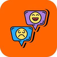 emoji's gevulde oranje achtergrond icoon vector