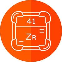 zirkonium lijn rood cirkel icoon vector