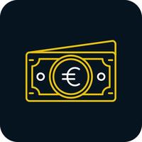 euro lijn geel wit icoon vector