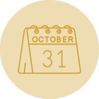 31e van oktober lijn geel cirkel icoon vector