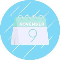 9e van november vlak blauw cirkel icoon vector