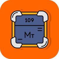 meitnerium gevulde oranje achtergrond icoon vector