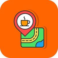 cafe gevulde oranje achtergrond icoon vector