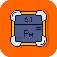 promethium gevulde oranje achtergrond icoon vector