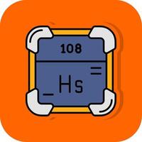 hassium gevulde oranje achtergrond icoon vector