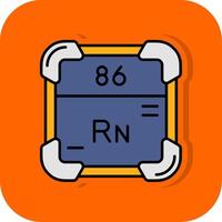 radon gevulde oranje achtergrond icoon vector
