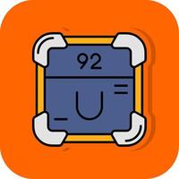 uranium gevulde oranje achtergrond icoon vector