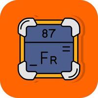 francium gevulde oranje achtergrond icoon vector