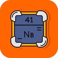 niobium gevulde oranje achtergrond icoon vector