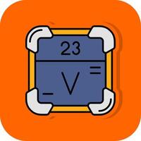 vanadium gevulde oranje achtergrond icoon vector