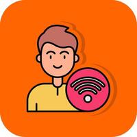Wifi gevulde oranje achtergrond icoon vector