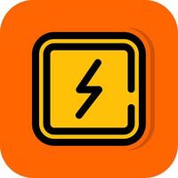elektriciteit gevulde oranje achtergrond icoon vector