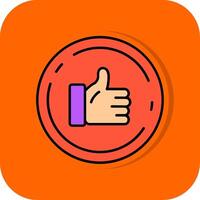 Leuk vinden gevulde oranje achtergrond icoon vector