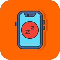slaap gevulde oranje achtergrond icoon vector