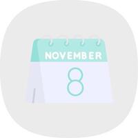 8e van november vlak kromme icoon vector