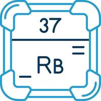 rubidium lijn blauw twee kleur icoon vector