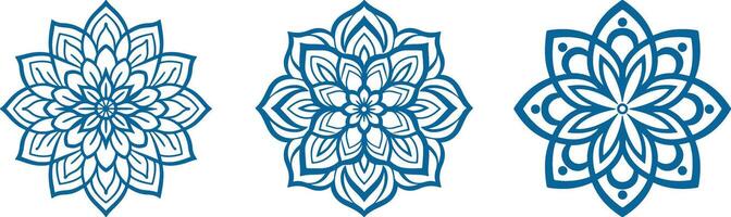 reeks van mandala. ronde ornament patroon. henna- tatoeëren mandala. mehndi stijl vector