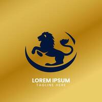 leeuw goud logo ontwerp vector sjabloon