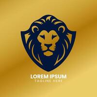 leeuw goud logo ontwerp vector sjabloon