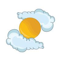 illustratie van zon en wolk vector