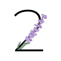 lavendel bloesem paars weinig bloem alfabet voor ontwerp van kaart of uitnodiging. vector illustraties, geïsoleerd Aan wit achtergrond voor zomer bloemen gesign