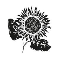 zonnebloem hand- getrokken illustratie silhouet voor ontwerp voor laser snee. vector tekening bloemen elementen