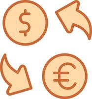 valuta wisselen vector pictogram