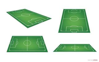 voetbalveld of voetbalveld achtergrond geïsoleerd op wit. perspectief elementen. vector groene rechtbank voor het maken van voetbalspel. vector.