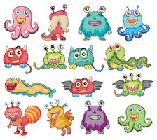 Leuke en kleurrijke monsters vector