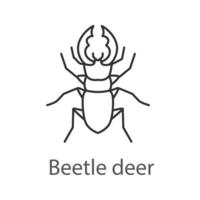 hert kever lineaire pictogram. beestje. lucanus cervus. dunne lijn illustratie. contour symbool. vector geïsoleerde overzichtstekening